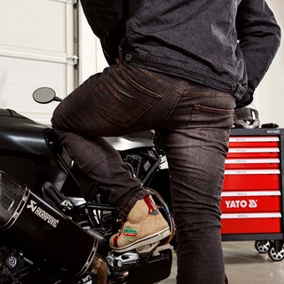 Pánské moto jeansy W-TEC Kancelor - šedá