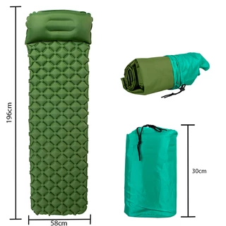 Felfújható matrac inSPORTline Jurre 196x58x6 cm - zöld