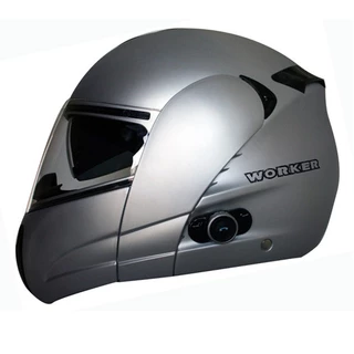WORKER V210 Bluetooth motorcycle helmet + Interkom - Silver