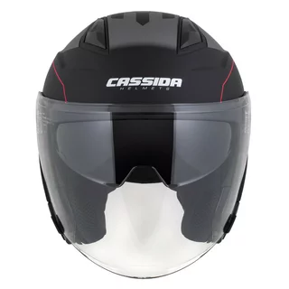 Cassida Jet Tech RoxoR Motorradhelm schwarz matt/weiß/rot/grau