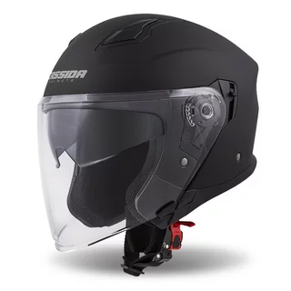 Motorcycle Helmet Cassida Jet Tech Matte Black/Gray Logos 2023