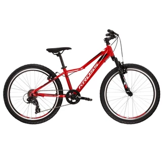 Junior kerékpár Kross Hexagon JR 1.0 24" - modell 2022 - piros/fehér/fekete - piros/fehér/fekete