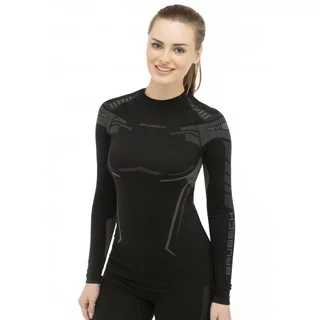 Women’s Long-Sleeved Activewear T-Shirt Brubeck Dry - Black/Graphite