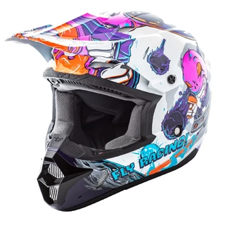 Children's Motocross Helmet Fly Racing Kinetic Youth Invasion - White-Pink