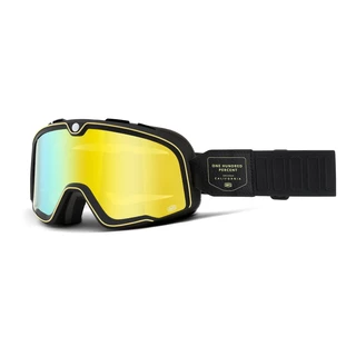 Motokrosové brýle 100% Barstow - Caliber černá, zrcadlové žluté plexi