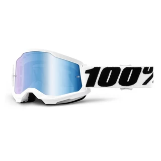 Motocross szemüveg 100% Strata 2 Mirror - Izipizi szürke-sárga, tükrös piros plexi