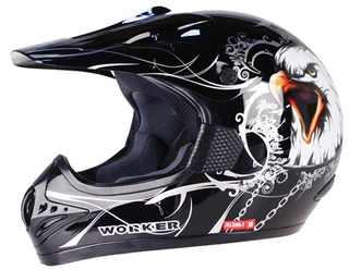 WORKER MAX606-1 Motorcycle Helmet - Black-Eagle