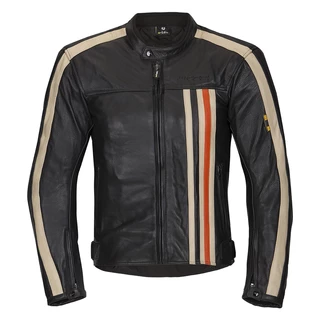 Men’s Leather Moto Jacket W-TEC Engelsberg NF-1114 - Black-Beige-Orange