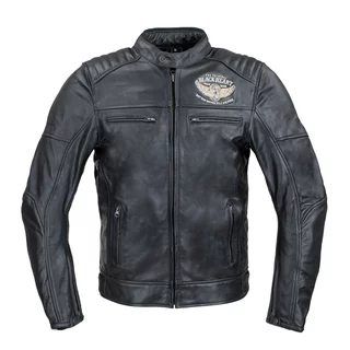 Męska skórzana kurtka motocyklowa W-TEC Black Heart Wings Leather Jacket - Czarny