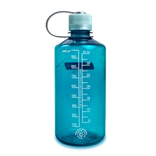 Outdoor Water Bottle NALGENE Narrow Mouth Sustain 1 L - Clear w/Green Cap