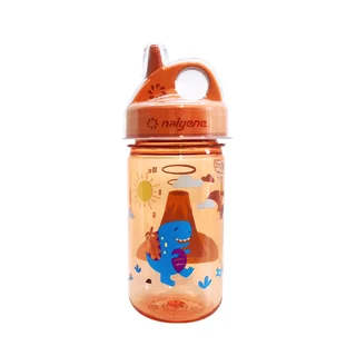 Dziecięca butelka bidon na wodę NALGENE Grip'n Gulp 350 ml 2023 - Blue Biplane - Orange Volcano