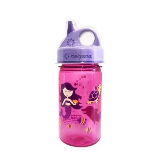 Dziecięca butelka bidon na wodę NALGENE Grip'n Gulp 350 ml 2023 - Orange Volcano - Purple Mermaid