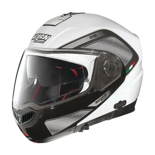 Moto helma Nolan N104 Absolute Tech N-Com - Metal White