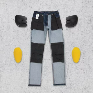 Férfi motoros farmer Oxford Original Approved Jeans CE Slim Fit fekete