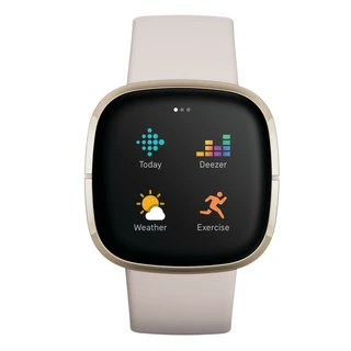 Smart Watch Fitbit Sense White/Soft Gold Stainless Steel