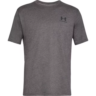 Men’s T-Shirt Under Armour Sportstyle Left Chest SS - Charcoal Medium Heather/Black