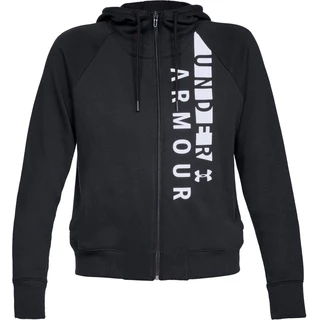 Women’s Hoodie Under Armour Cottom Fleece WM FZ - Black/White/White - Black/White/White