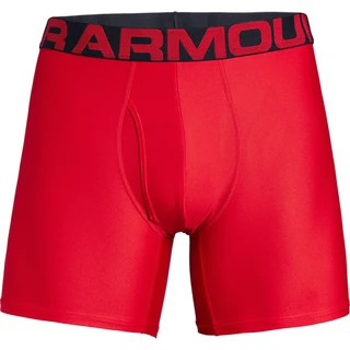 Men’s Boxer Jocks Under Armour Tech 6in – 2-Pack - Mod Gray Light Heather - Red
