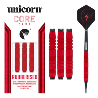 Lotki do darta Unicorn Core Plus Rubberised Brass Red 3 szt.