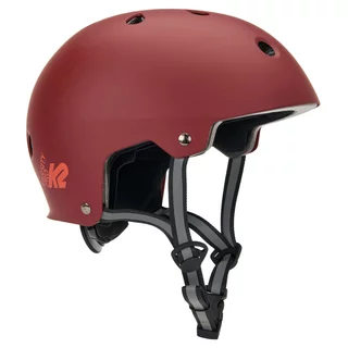 Rollerblade Helmet K2 Varsity PRO 2023 - Gray - Burgundy Orange