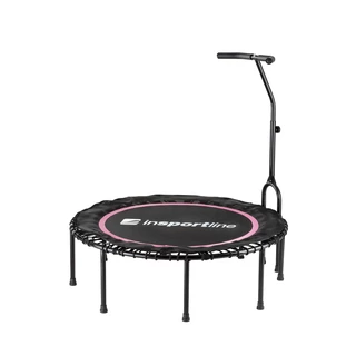 Spring-Free Jumping Fitness Trampoline with Handlebar inSPORTline Cordy 114 cm - Pink