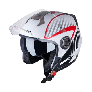 Kask motocyklowy otwarty na skuter z blendą W-TEC YM-623 WR - Biało-czerwony