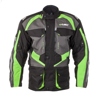 Férfi motoros kabát W-TEC GS-1613 - fekete-szürke-zöld