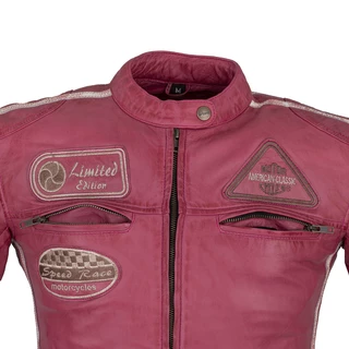 Damska skórzana kurtka motocyklowa W-TEC Sheawen Lady Pink - Różowy