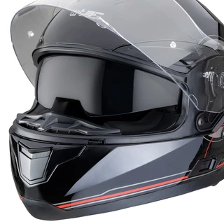 Kask motocyklowy zamknięty z blendą W-TEC Yorkroad Fusion - Czarny Szary Czerwony Błyszczący