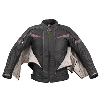 Női motoros kabát W-TEC Progair Lady - fekete-rózsaszín