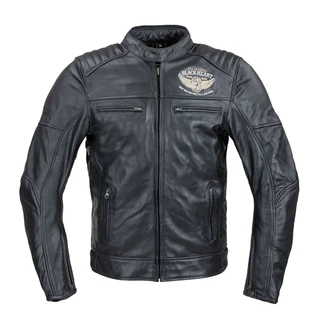 Pánská kožená bunda W-TEC Black Heart Wings Leather Jacket - černá