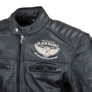 Мъжко кожено мото яке W-TEC Black Heart Wings Leather Jacket