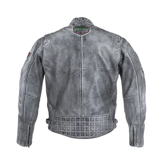 Men’s Leather Motorcycle Jacket W-TEC Sheawen Waxed Grey - Grey