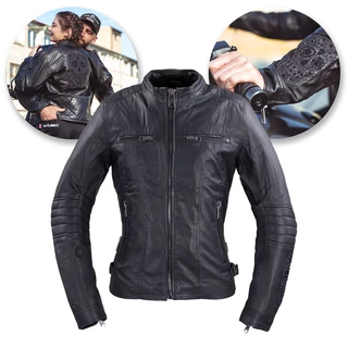 Women’s Leather Jacket W-TEC Strass