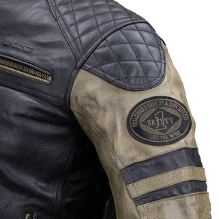 Bőr motoros kabát W-TEC Kostec - fekete