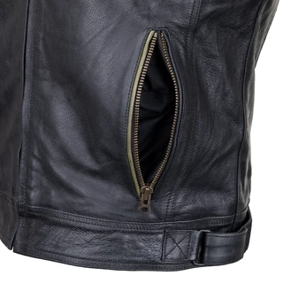 Bőr motoros kabát W-TEC Kostec - fekete