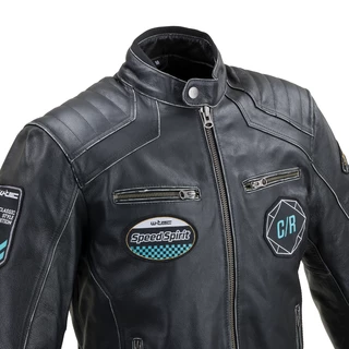 Bőr motoros kabát W-TEC Losial - fekete