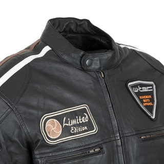 Men’s Leather Motorcycle Jacket W-TEC Sheawen - Black
