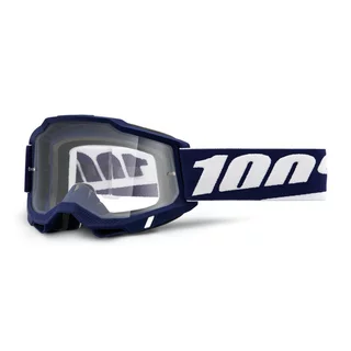 Motocross Goggles 100% Accuri 2 - Mifflin Dark Blue, Clear Plexi