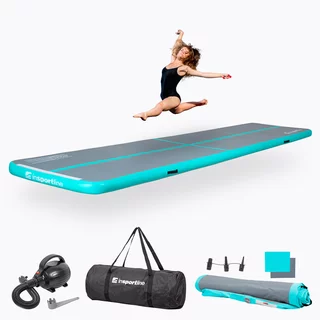 Inflatable Exercise Mat inSPORTline Airstunt 500 x 100 x 10 cm turquoise-dark gray