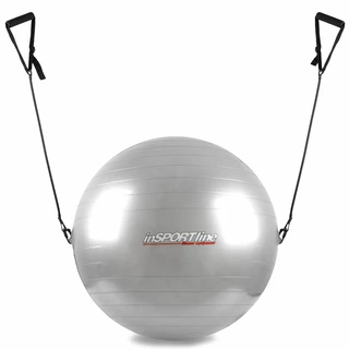 Gimnastična žoga z elastikama z ročaji 55 cm - siva