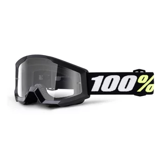 Motocross Goggles 100% Strata Mini - Gron Red, Clear Plexi - Gron Black, Clear Plexi