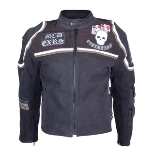 Leather Moto Jacket Sodager Micky Rourke - Black and Graphics