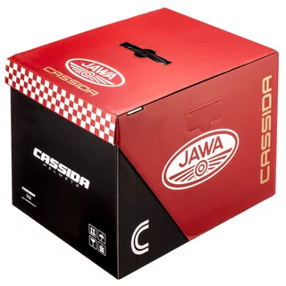 Cassida Fiber Jawa Sport Motorradhelm Schwarz/Silber/Rot