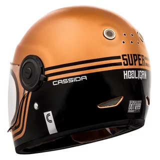 Cassida Fiber Super Hooligan Motorradhelm Schwarz/Metallic Kupfer/Grau