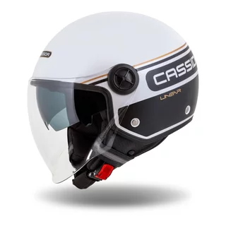 Helma na moped Cassida Handy Plus Linear bílá perleť/černá/zlatá