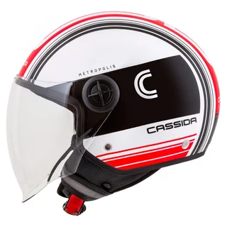 Cassida Handy Metropolis Motorradhelm schwarz/weiß/rot