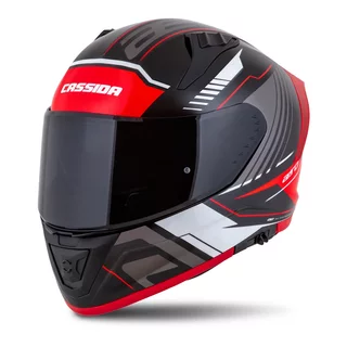 Motorradhelm Cassida Aero Drome schwarz perlmutt/rot/weiß/grau