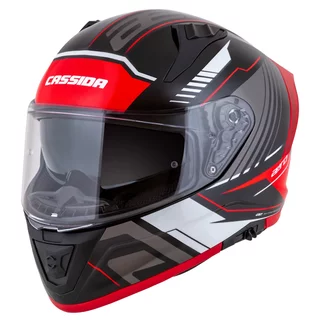 Motorcycle Helmet Cassida Aero Drome Black Pearl/Red/White/Gray