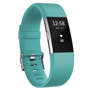 FITBIT Charge 2 Teal Silver Fitnessarmband